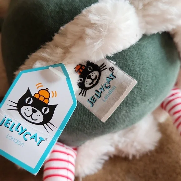 Jellycat Large Leffy Christmas Elf Doll in Green Coat and Red Hat - Picture 4 of 12